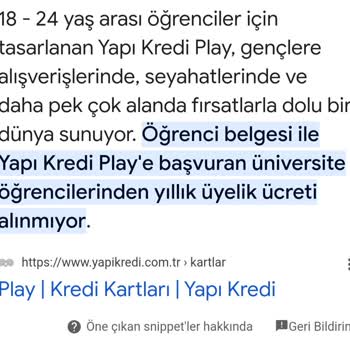 Yapı Kredi Play Karttan Öğrenci Olduğum Halde Yıllık Ücret Kesiyor.