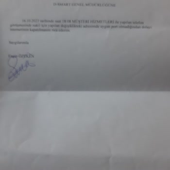 D Smart İnternet Aboneliği İptali (port Olmadığından)