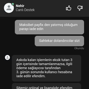 Maksibet Sitesine Yatırdığım 500 TL Para Yansımadı
