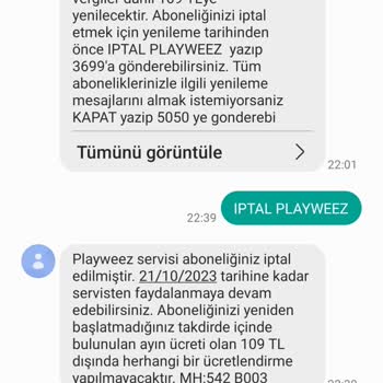Haberim Olmadan Gerçekleşen Playweez Aboneliği
