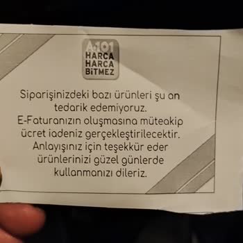 A101 Ürünümü Göndermedi Ve Kabul Etmiyor.