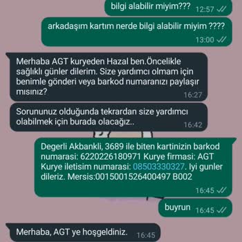 AGT Kurye Kartımı Teslim Etmiyor.