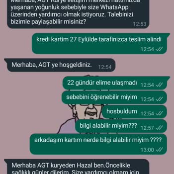 AGT Kurye Kartımı Teslim Etmiyor.