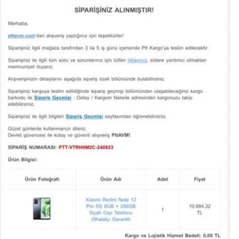 PttAVM Klonlanmış Telefon Satışı