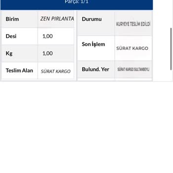 Sürat Kargo Teslim Edilmeyen Ürün