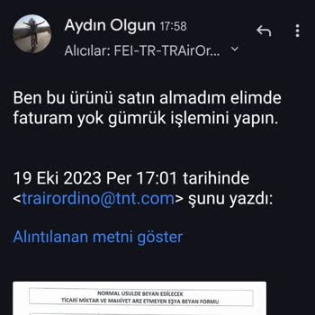 Fedex Gümrüğe Gelen Ürün