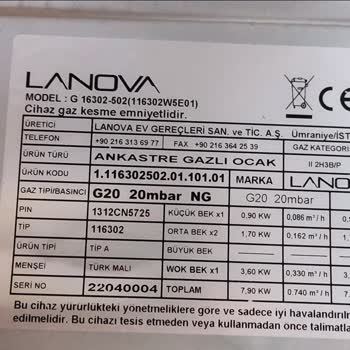 Lanova G16302-502 Set Üstü Cam Yüzeyinin Patlaması