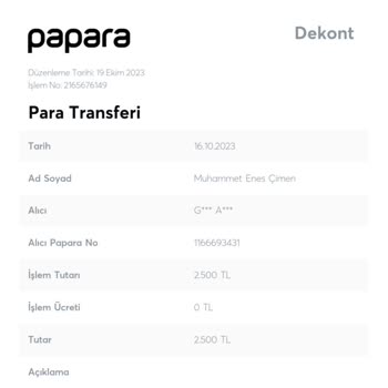 Papara Para Hesabıma Yatmadı