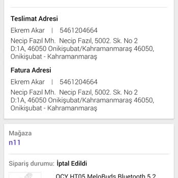 Para İade @N11