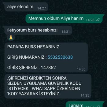 Anadolu Vakfı Burs İçin Kimlik Bilgilerim Alındı Ve Papara