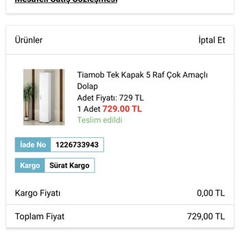 A101 Teslim Edilmeyen Dolap