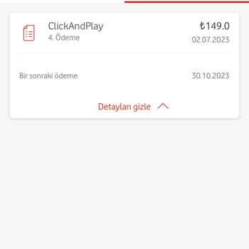 Vodafone Fazla Fatura Ödeme