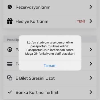 Maça Giremiyorum. Hata: Pasaport İbraz Passolig