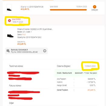 FLO Ayakkabı FLO İptal Yönlendirmesi