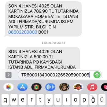 MOKA/Zara Home Ev Hesabımdan Para Çekti