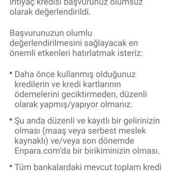 Enpara Kredi Verilmemesi