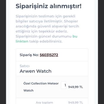 Arwen Watch Sahte Saat Satıyor