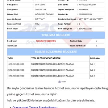 Aras Kargo'nun Adrese Teslimat Problemi