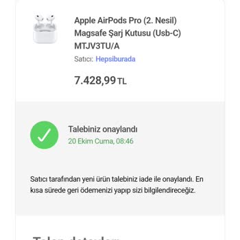 Hepsiburada Sipariş Değişimi Talebi Yerine Ücret İadesi Yapması!