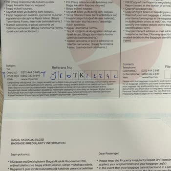 Anadolu Jet Türk Hava Yolları Kayıp Bagaj