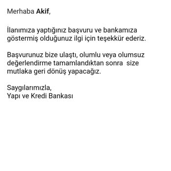 Yapı Kredi İş Başvurusu Süreci Hakkındaki Deneyimim