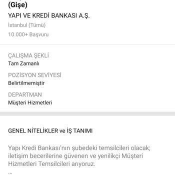 Yapı Kredi İş Başvurusu Süreci Hakkındaki Deneyimim