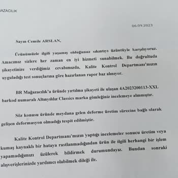 Atlantis Altınyıldız-Beymen Mağazası Defolu Ürününü İade Almıyor!