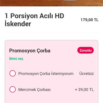Yemeksepeti Görsellerde Ki Fiyatlar İle İçerikte Ki Fiyatlar Uyuşmuyor