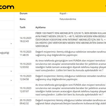 Millenicom Haksız Ücret Kötü Müşteri Deneyimi