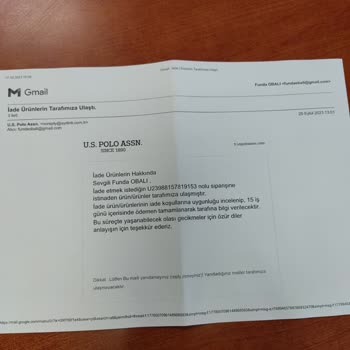 Polo Garage U. S Polo Garajdan Yanlış Ürün Geldi. Ama Ücret İade Olmadı.