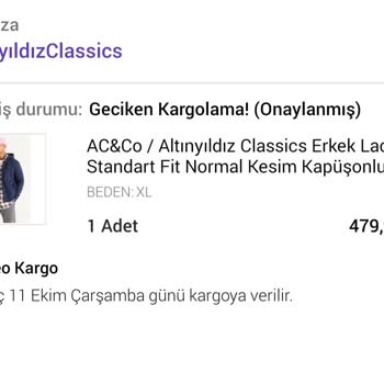 Altınyıldız Classics Ürünümü Kargoya Vermiyor!