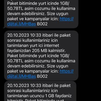Turkcell Haberim Olmadan Tanımlanan Ek Paketlerin Bildirilmemesi