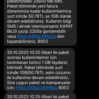 Turkcell Haberim Olmadan Tanımlanan Ek Paketlerin Bildirilmemesi