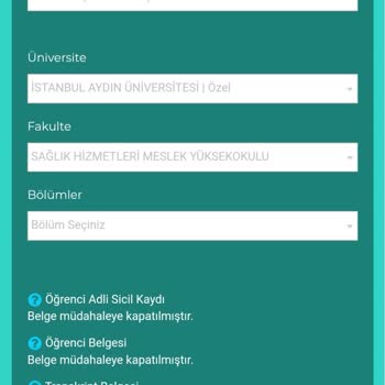 İBB - İstanbul Büyükşehir Belediyesi Genç Üniversiteli Bölüm Seçemiyorum