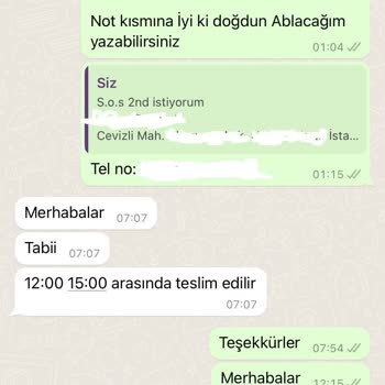 Bonne Nuit İletişim Sorunu Sipariş Teslimatı Sorunu Şikayet!