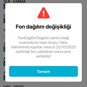 Türkiye Hayat Emeklilik BES Fon Değişikliği Yapılmaması