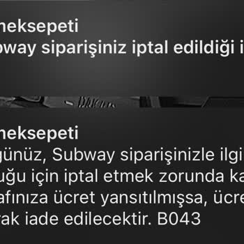 Subway Kayışdağı Sipariş İptali