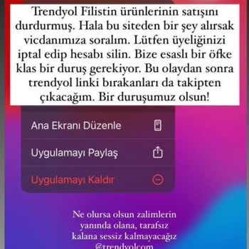Trendyol Türk Malı Değil, Filistin'e Zulmeden İsrailin Destekliyor
