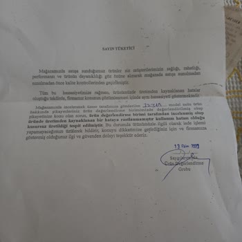 Greyder'in Kusurlu Düşük Kaliteli Mal Satması