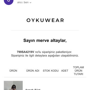 Oyku Wear Siparişim Günlerdir Gelmiyor.
