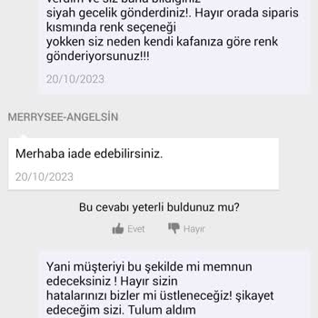 N11 Merry See Yanlış Gönderilen Ve Umursanmaz Cevaplar!