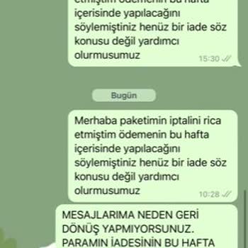 Dilan Polat Estetik Bursa Şubesinden Aldığım Cilt Bakımı Paketinin İadesi İle İlgili Sorun