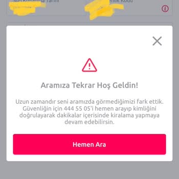 TikTak Kirala Uygulama Hatası Ve Çağrı Merkezine Ulaşılamıyor!