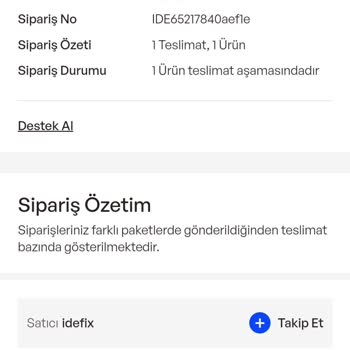 İdefix Ürün Teslimatı Mağduriyeti
