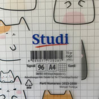 BİM Studi Defter Yarım Sayfalar