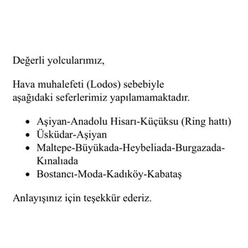 İBB - İstanbul Büyükşehir Belediyesi Büyükada Maltepe Vapur Sefer İptalleri
