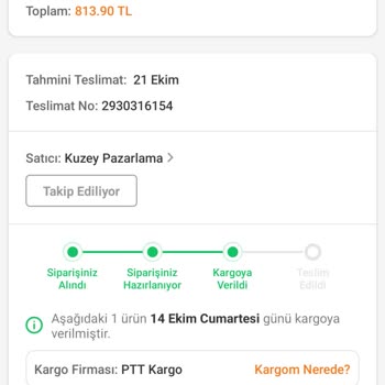 Çağlayan Kdm PTT Kargo Ürünümü Teslim Etmiyor