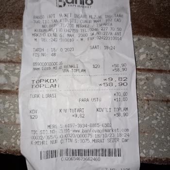 Banio Yapı Market Kalitesiz Ürün Satışı Ve Mağduriyeti