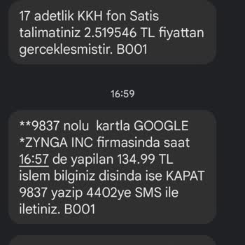 Zynga Kartımdan Anlamadığım Bir Şekilde Kesinti Yaptınız