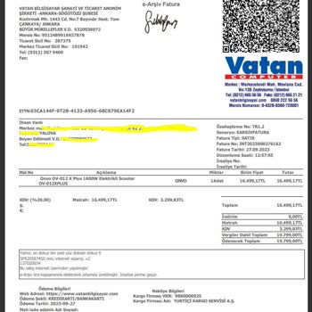 Vatan Bilgisayar İade Fiyaskosu Ve Fatura Eklenmemiştir İadesi